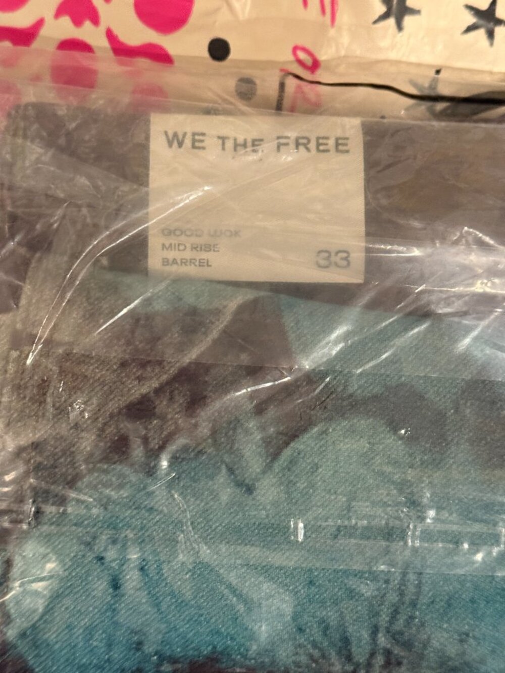 NWT We The Free Good Luck Printed Barrel Jeans Washed Floral - 33 - Picture 4 of 13